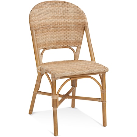 Global Rattan Side Chair with Open Back