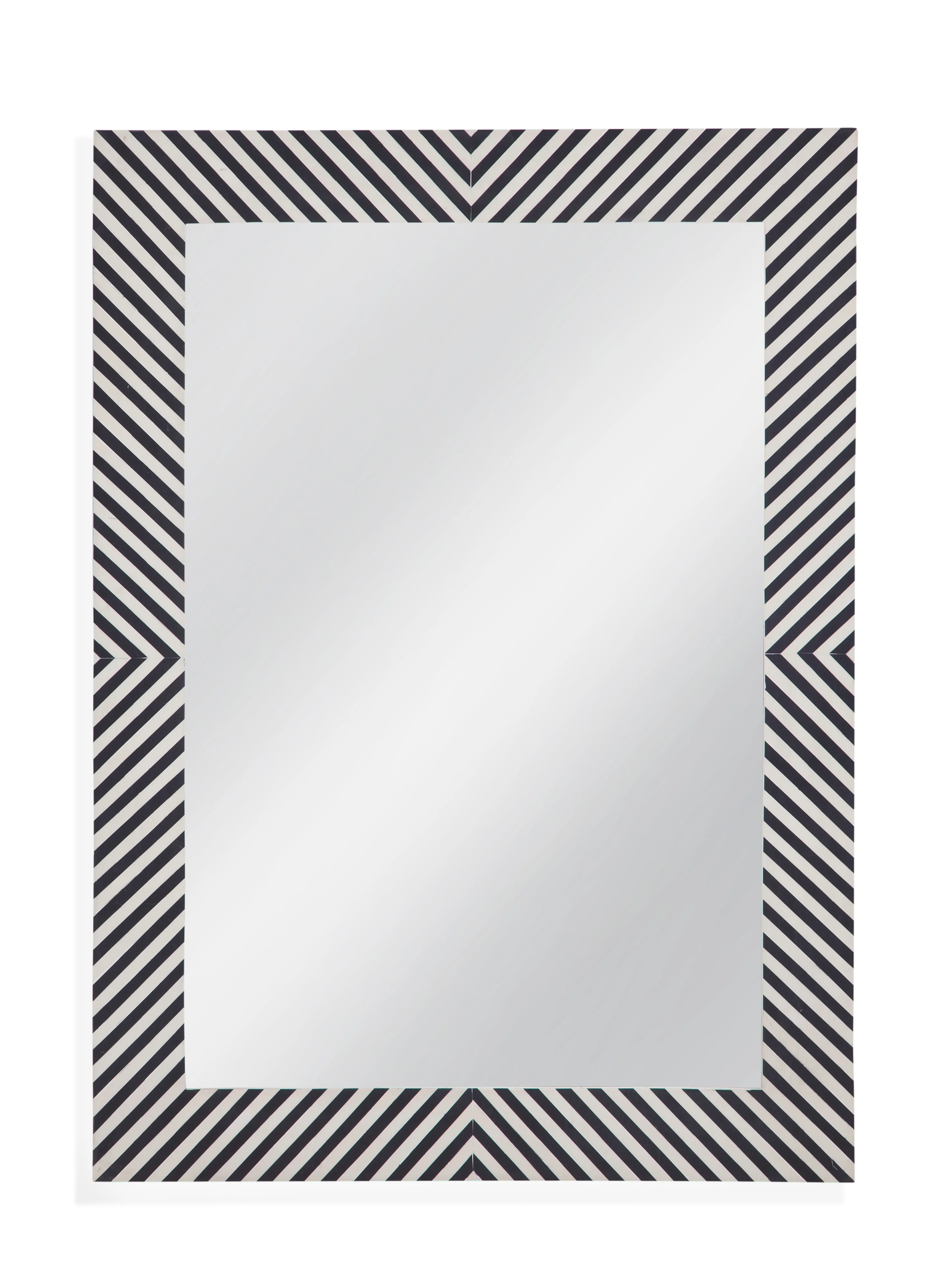 Bassett Mirror M4393EC Chevron Bone Wall Mirror Virginia Furniture