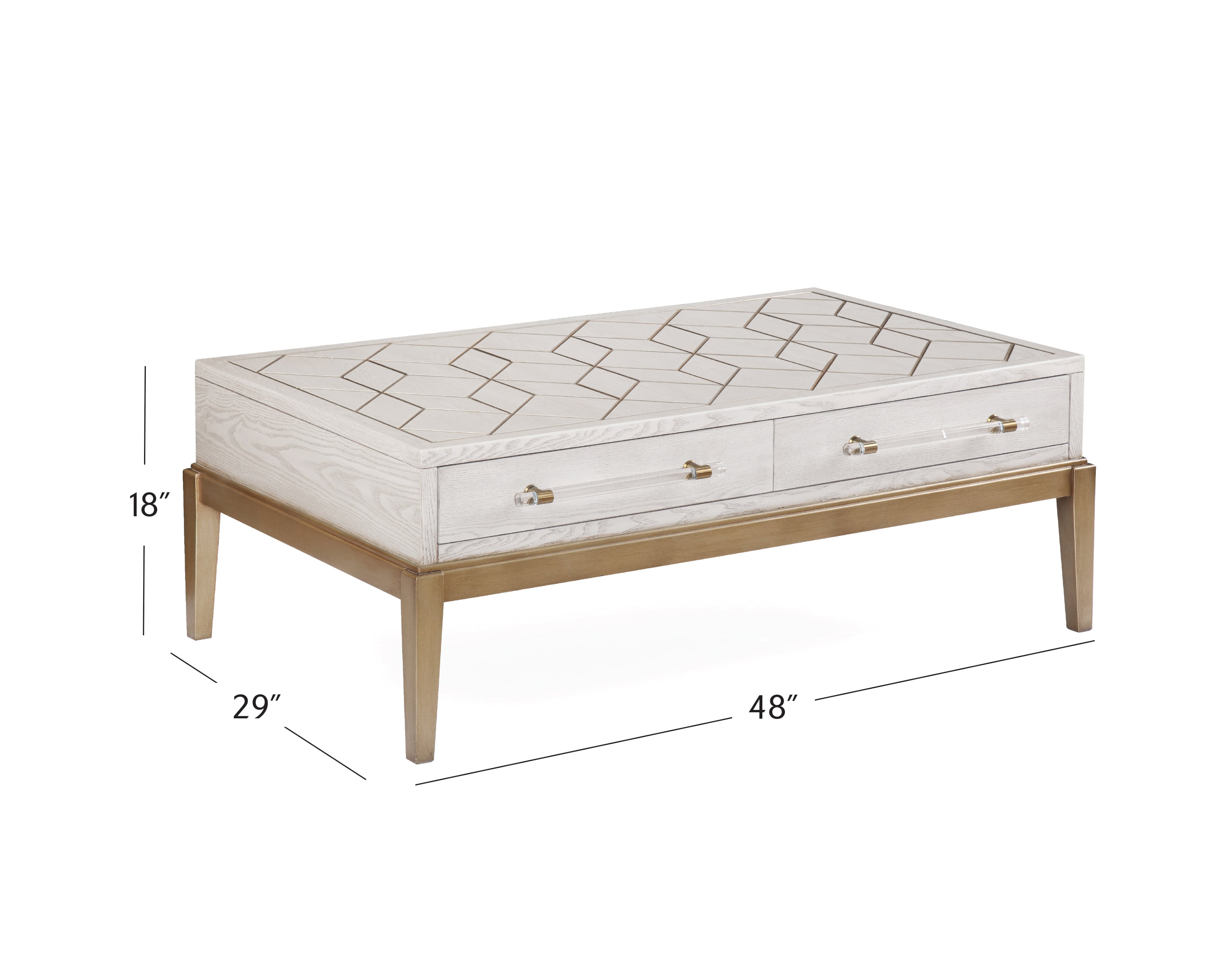 Perrine White Cocktail Table