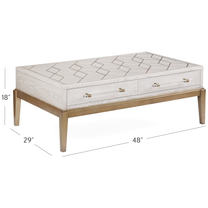 Bassett Mirror Perrine Perrine White Cocktail Table