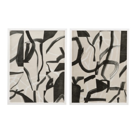Ink Maze Framed Print S/2