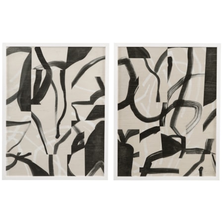 Ink Maze Framed Print S/2