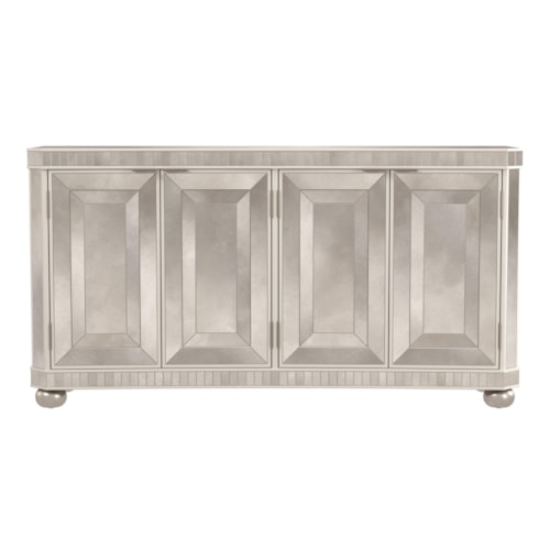 Contemporary 4-Door Server with Adjustable Shelving