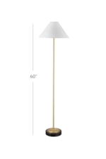 Bassett Mirror Floor Lamps Transitional Gold Floor Lamp with Black Shade