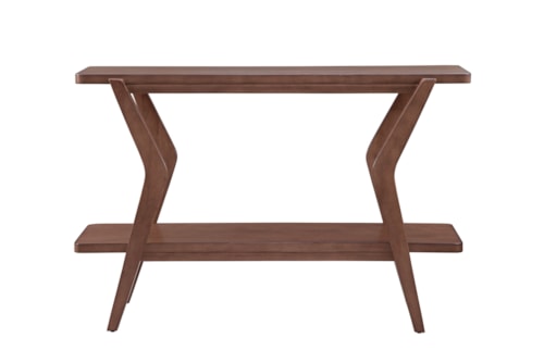Mid-Century Modern Console Table with Storage Shelf