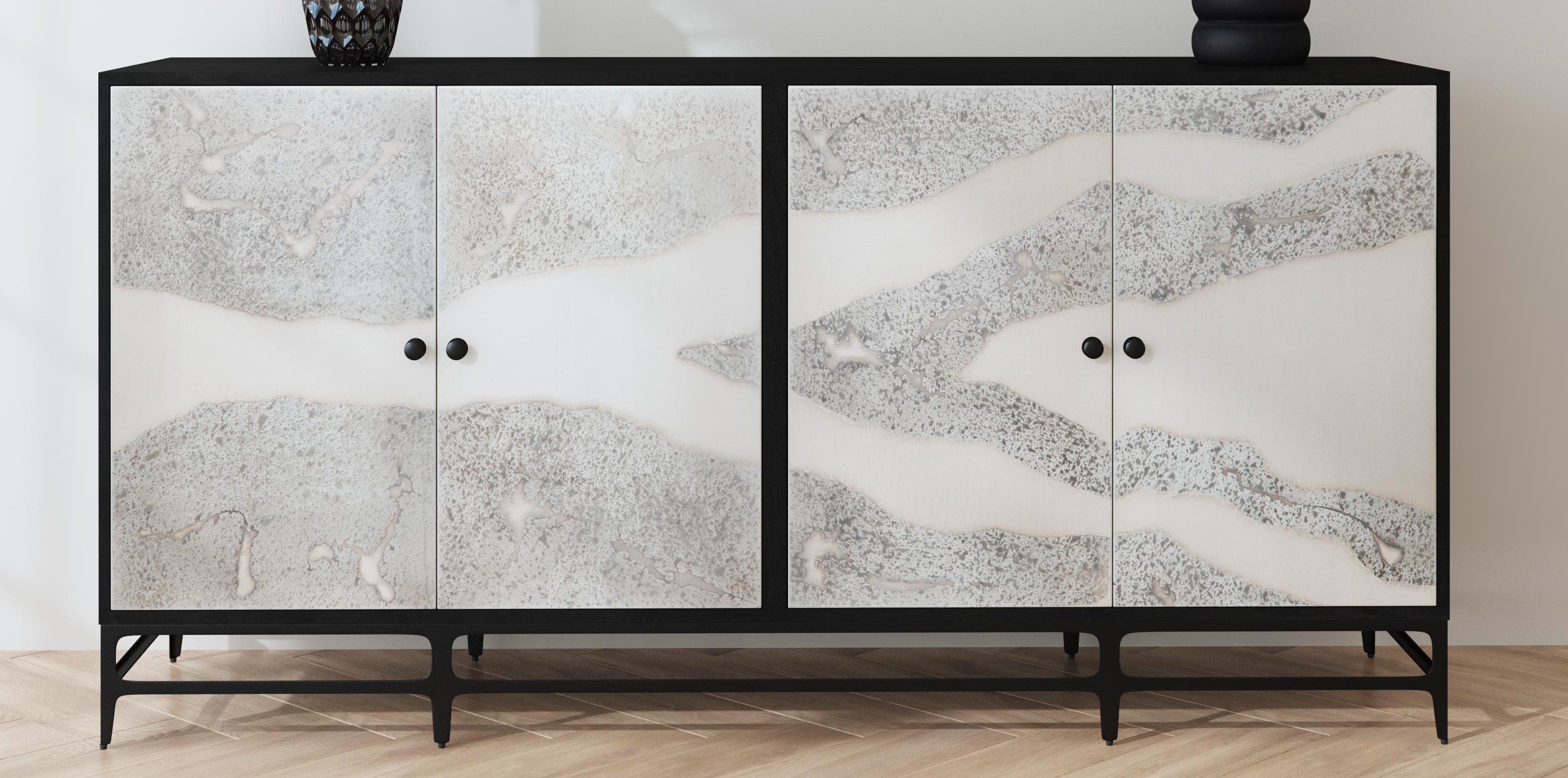 Bassett Mirror Servers Caspar Iron Sideboard