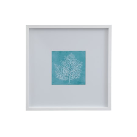 White Coral On Blue I Framed Print