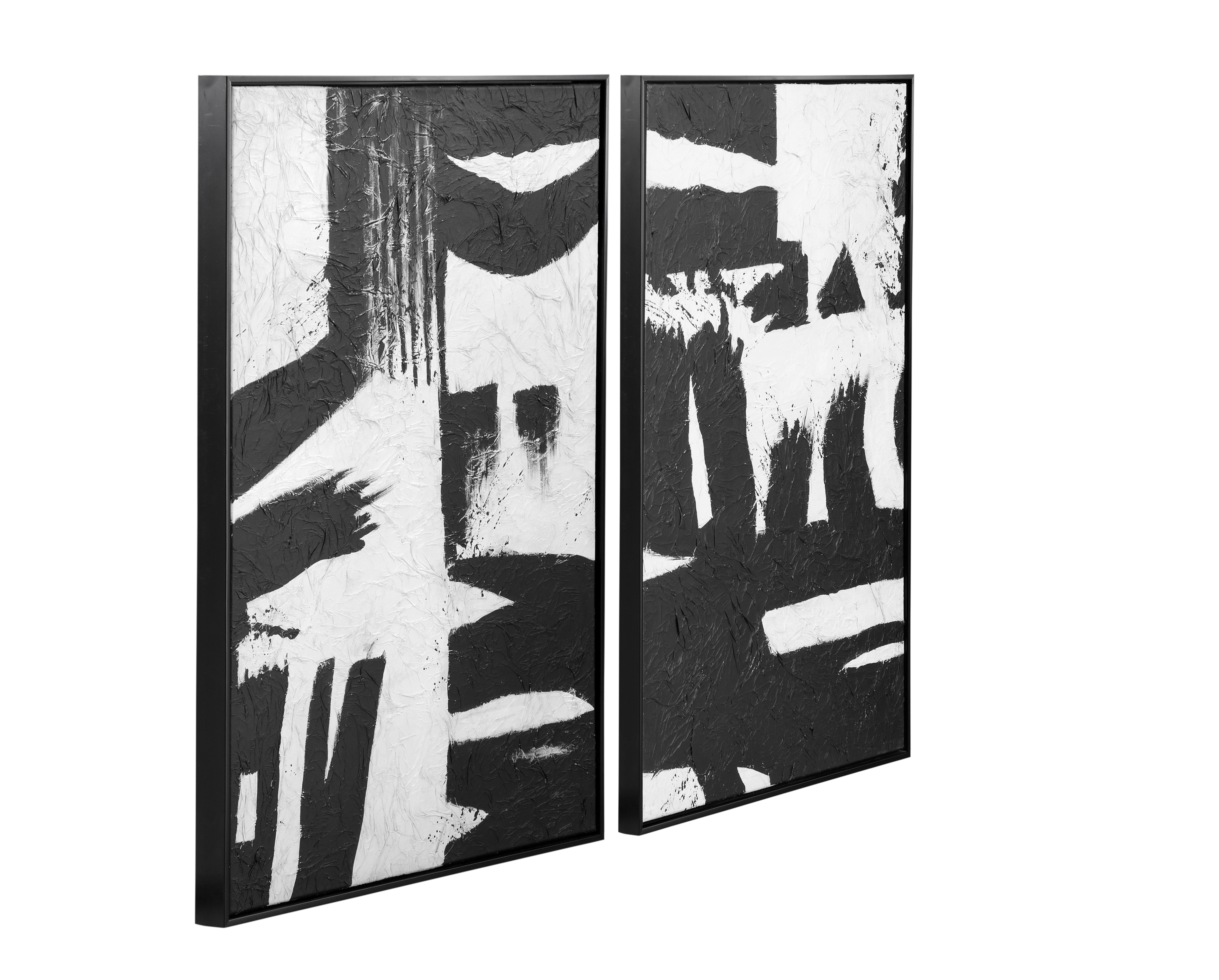 Black &amp; White Framed Canvas Set Of 2