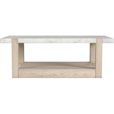 Coastal Cocktail Table with Marble Top