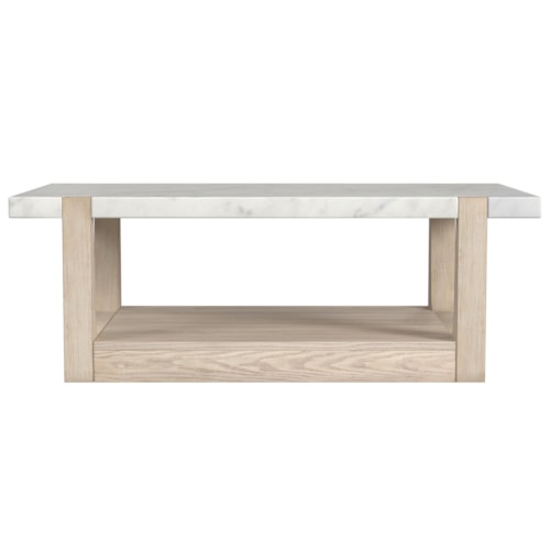 Coastal Cocktail Table with Marble Top