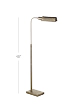 Bassett Mirror Floor Lamps Transitional Gold Floor Lamp with White Shade