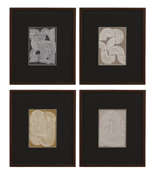 Neutral Strokes Framed Print S/4