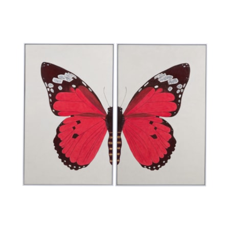 Butterfly Framed Canvas Set Of 2