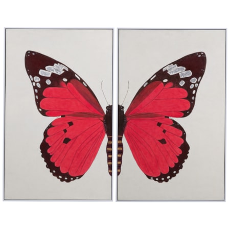 Butterfly Framed Canvas Set Of 2