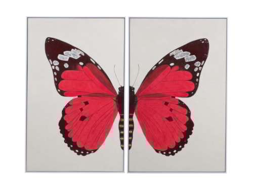 Butterfly Framed Canvas Set Of 2