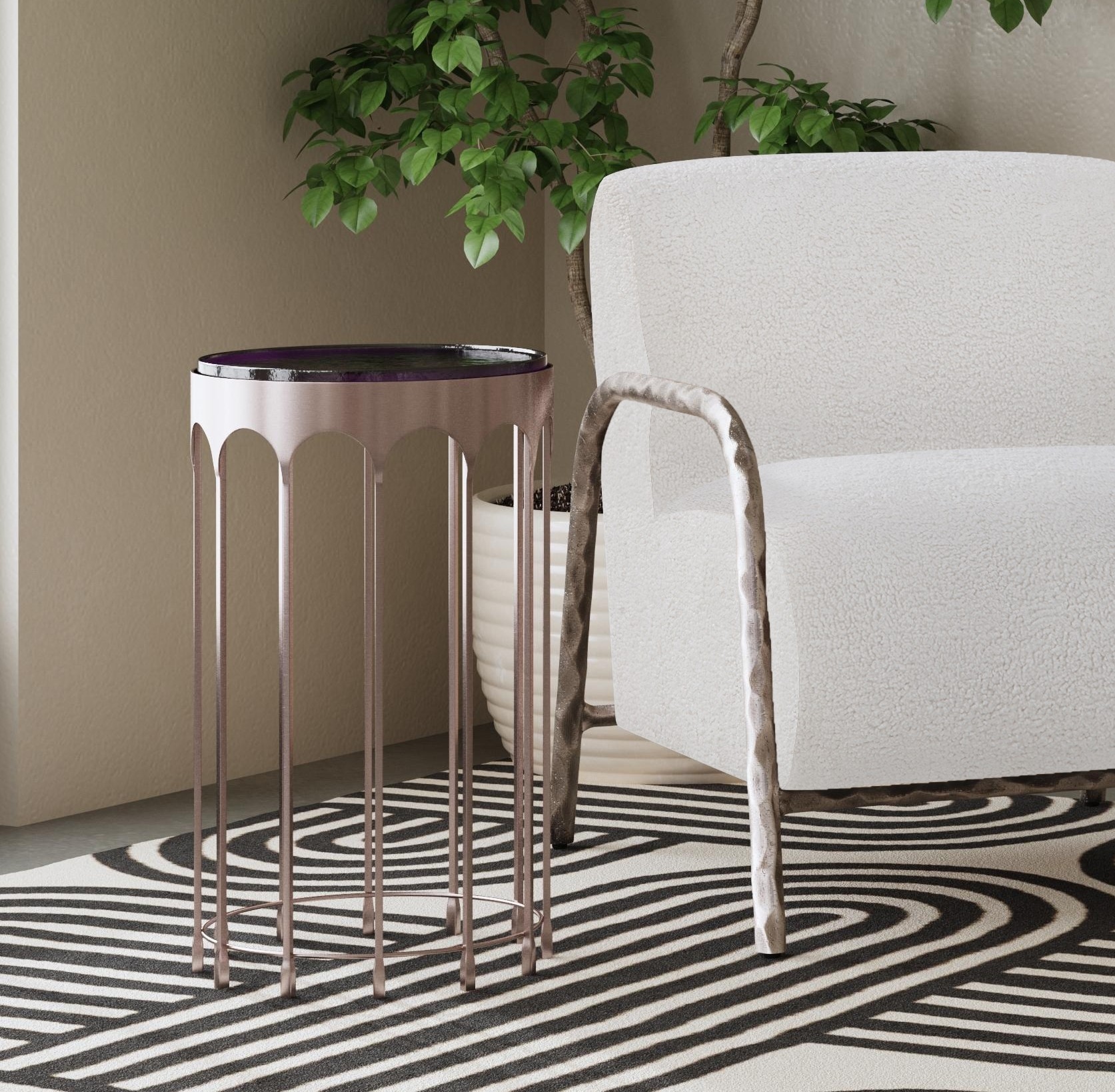 Hartley Nickel Accent Table