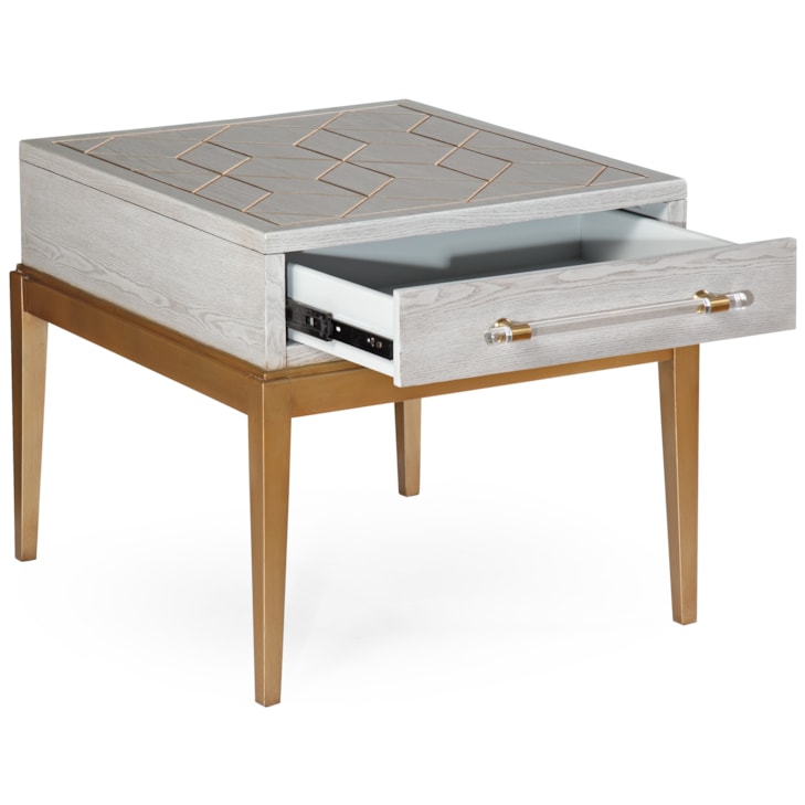 Bassett Mirror Perrine Perrine Wood Rectangular End Table