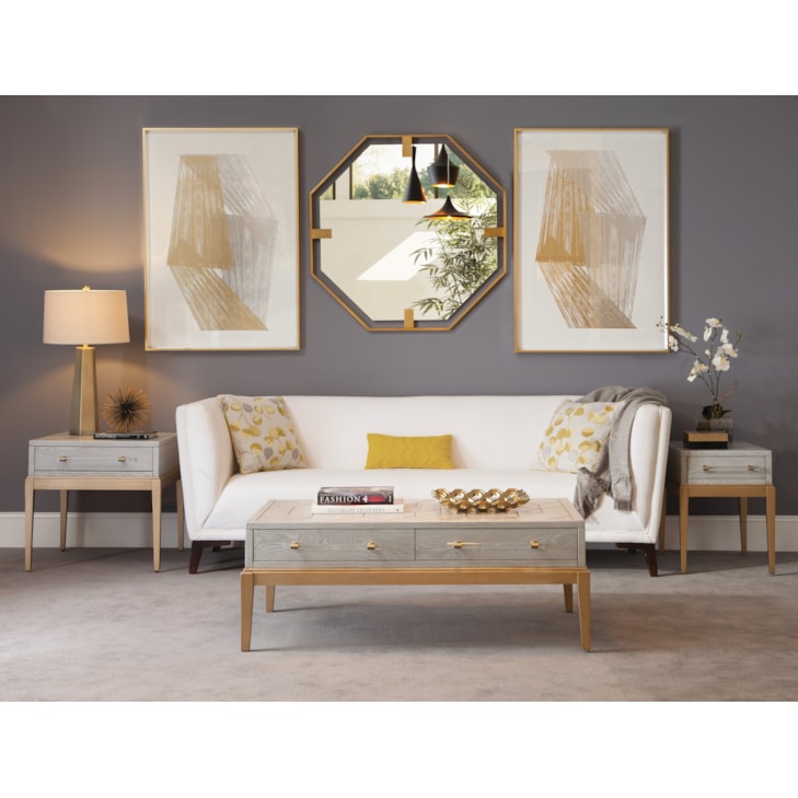 Bassett Mirror Perrine Perrine Wood Rectangular Cocktail Table
