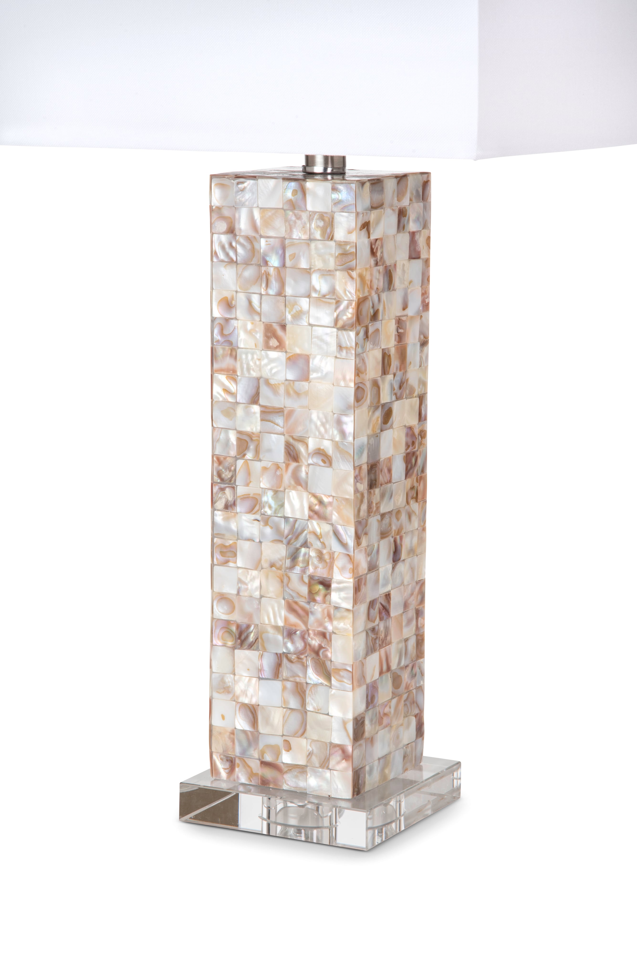 Lux Lighting Group Table Lamps Mother of Pearl Polyresin Table Lamp