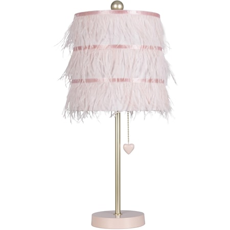Pink Fur Table Lamp