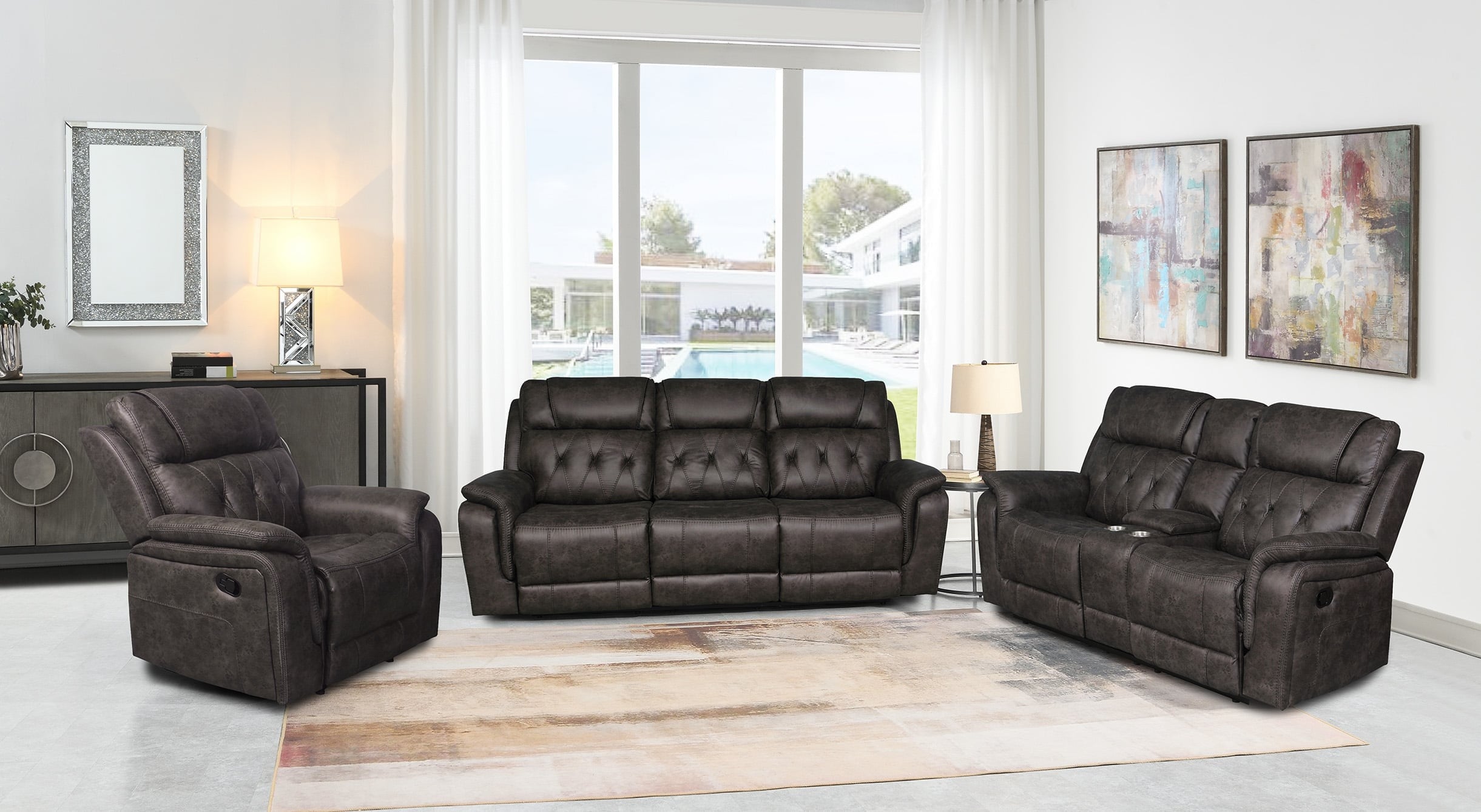 Lifestyle Cowboy Gray Reclining Sofa