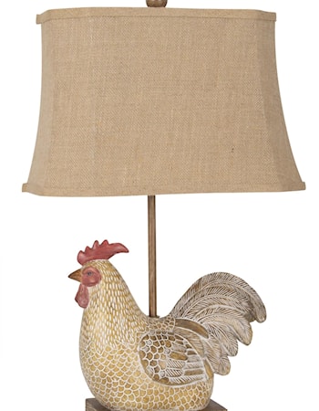 Rooster Polyresin Table Lamp