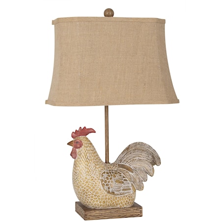 Rooster Polyresin Table Lamp