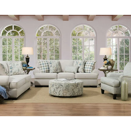 3 Pc Feather Cream Living Room Group