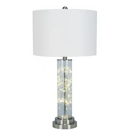 Glass Table Lamp W/LED String
