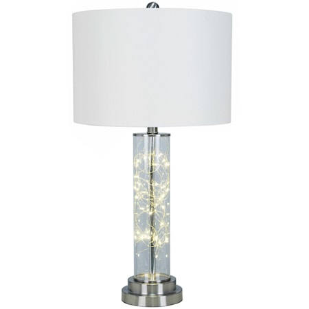 Glass Table Lamp W/LED String