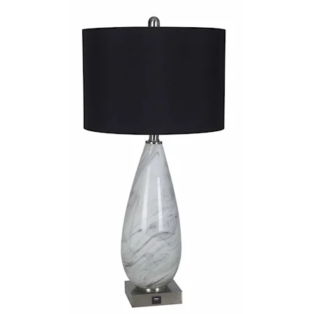 USB Glass Table Lamp