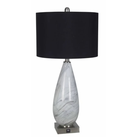 USB Glass Table Lamp