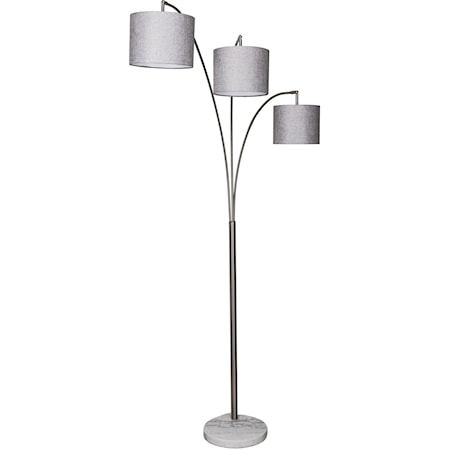 Three Light Metal Floor Lamp