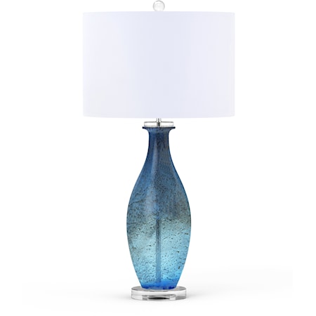Glass Art Blue Table Lamp