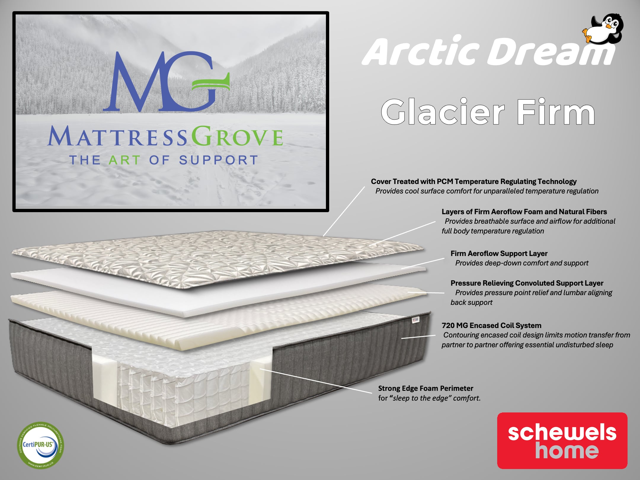 Spring Air MG Arctic Dream Glacier Firm King Arctic Dream Glacier Firm Mattress
