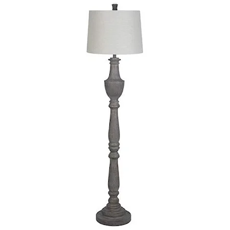 Polyresin Floor Lamp Gray Finish