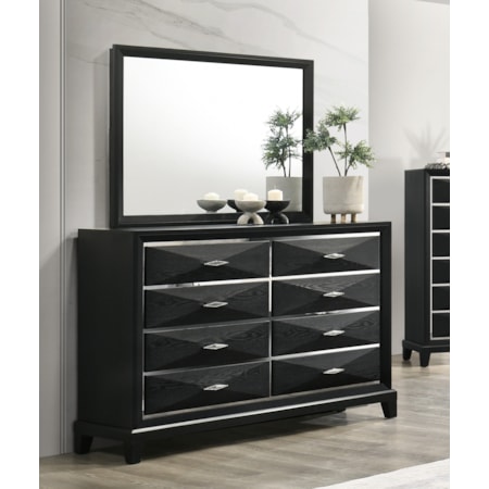 8-Drawer Dresser with Mirror