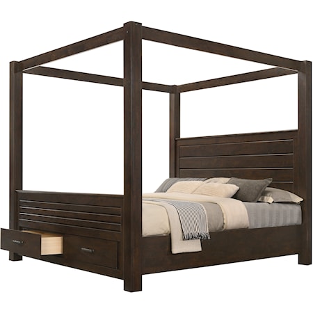 Queen Storage Bed with Canopy