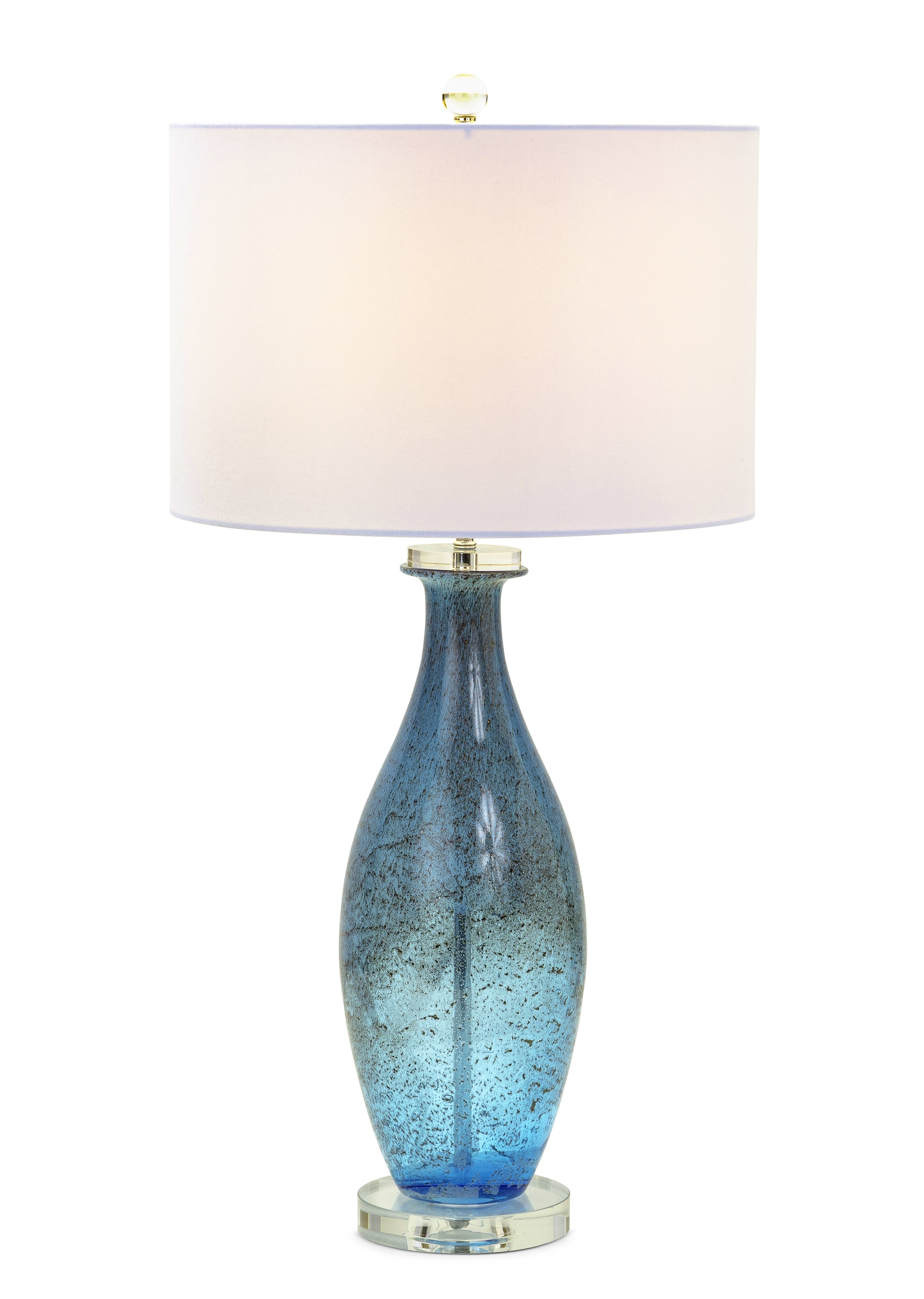 Lux Lighting Group Table Lamps Glass Art Blue Table Lamp