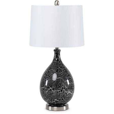 Glass Charcoal Table Lamp