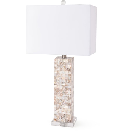 Mother of Pearl Polyresin Table Lamp