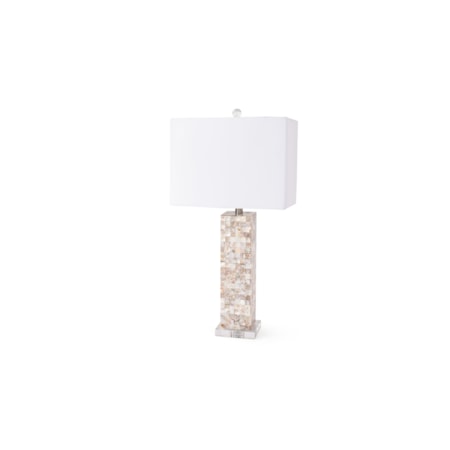 Mother of Pearl Polyresin Table Lamp