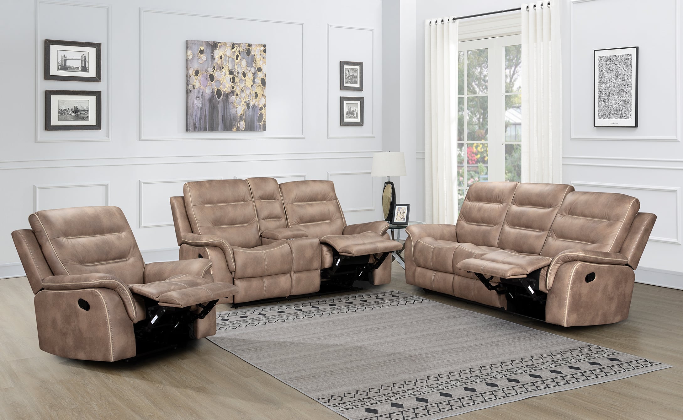 Lifestyle U81643 Mustang Palomino 3 Piece Living Room Group