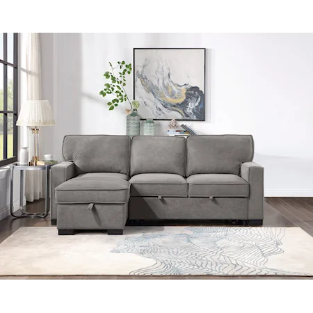 2 Piece Sofa Sleeper w/ Chaise Storage