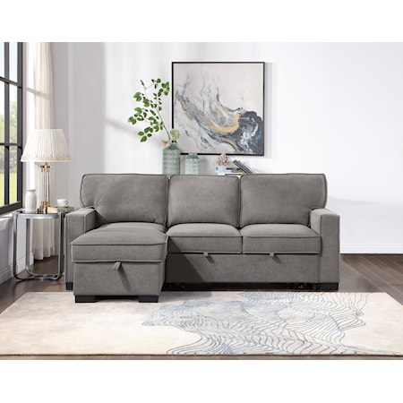 2 Piece Sofa Sleeper w/ Chaise Storage