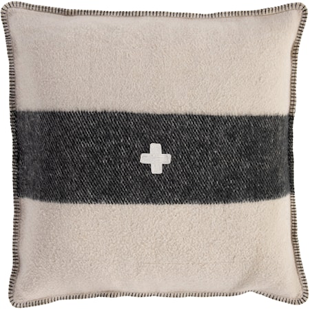 Swiss Army Pillow Cover 28x28 Cream/Black