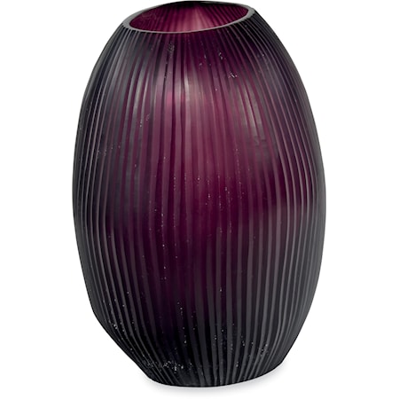 Seine Amethyst Sculptural Glass Vase - Large