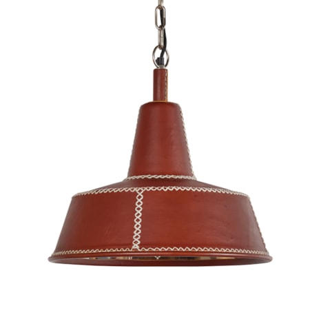 Leather Cone Pendant W/ Baseball Stitching