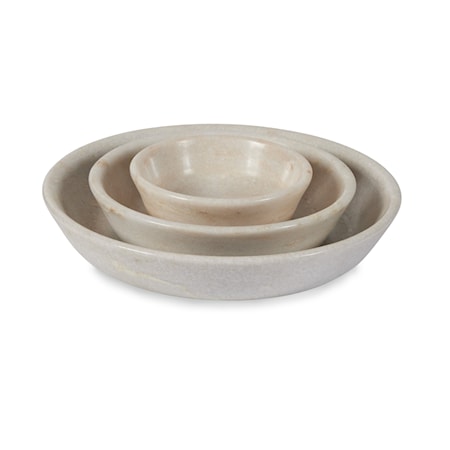 Nesting Fluted Marble Bowls