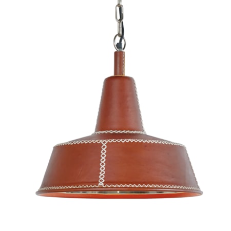 Leather Cone Pendant W/ Baseball Stitching